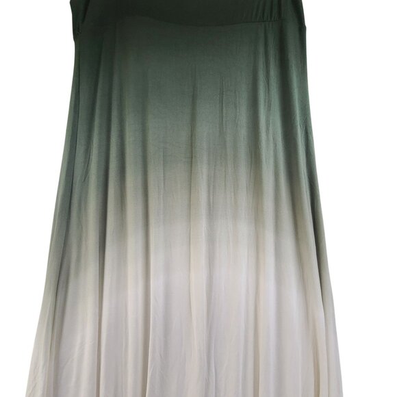 NEW LuLaRoe 3XL Green to White Ombré Slinky Rayon Fabric Maxi Skirt Dress - Picture 3 of 10
